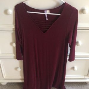 Maroon T-Shirt Dress